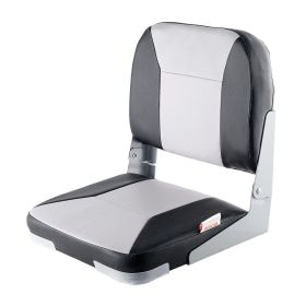 Boat Seat, Low Backrest, Folding Fishing Boat Seat with Thickened Sponge Cushion & Waterproof PVC Leather, Aluminum Alloy Hinges