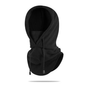 W18 Men's hats Outdoor Riding Hoods Windproof Caps Cold-Proof Ski Caps Fieece Caps Warm Bibs One-Piece Autumn and Winter Hats (Color: Black, size: One Size)