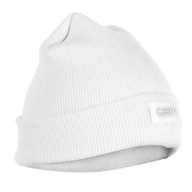 Unisex 5 LED Knitted Beanie Winter Warm Hat Camping Jogging Running Cap Headlamp (Color: White)